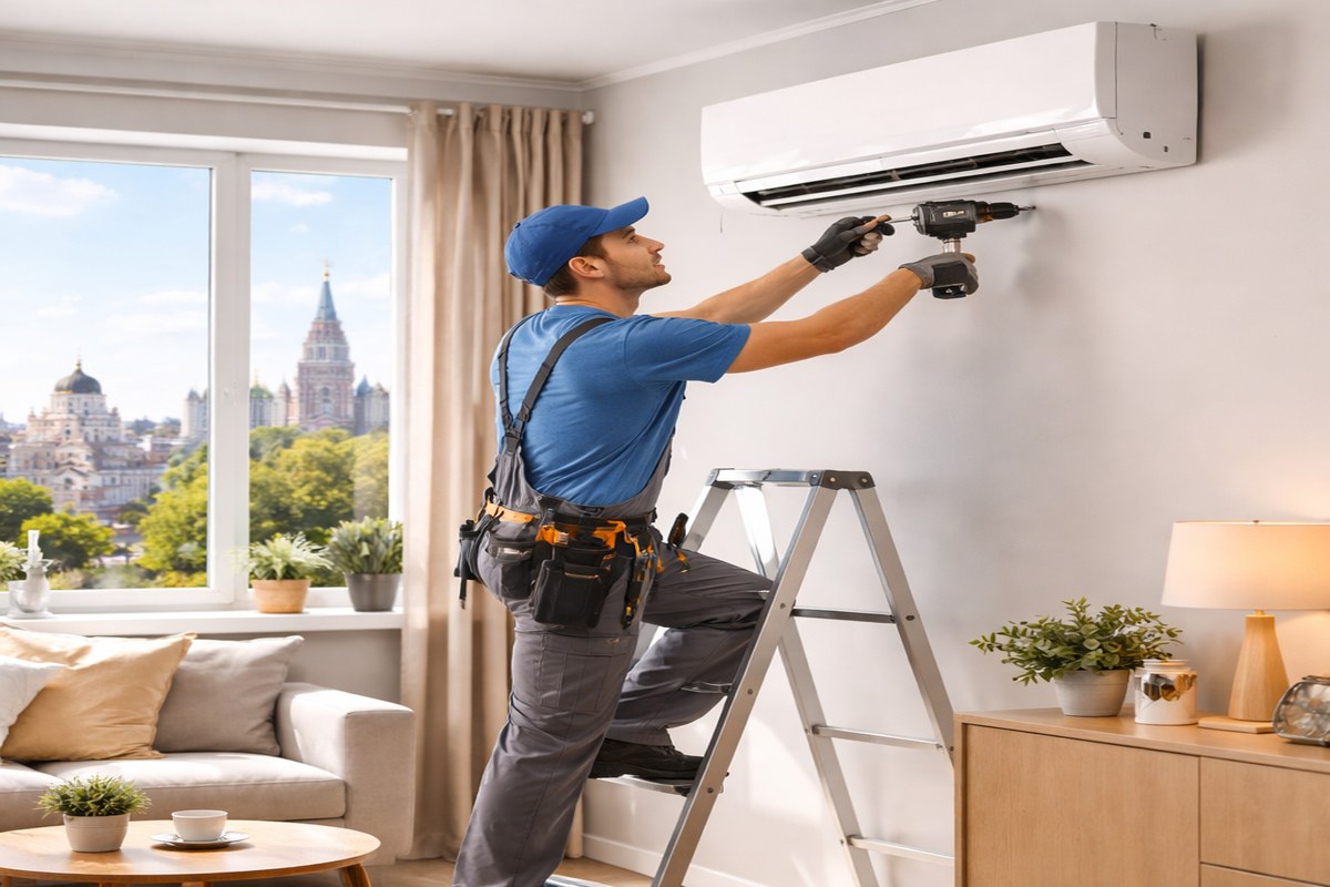 монтаж кондиционера в квартире